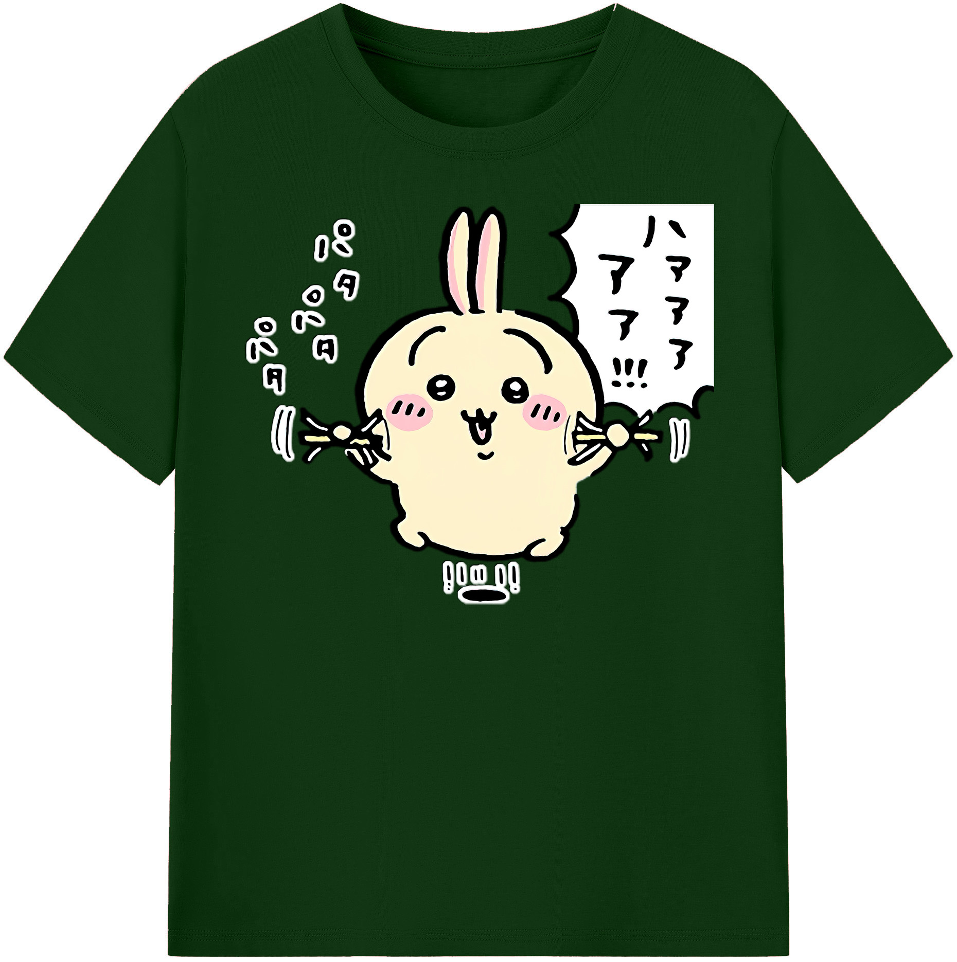 （画像用） ちいかわ うさぎ Chii-kawa usagi 綿100％半袖Tシャツ（フロントプリント）